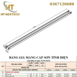 Bản vẽ kỹ thuật máng cáp 100x50
