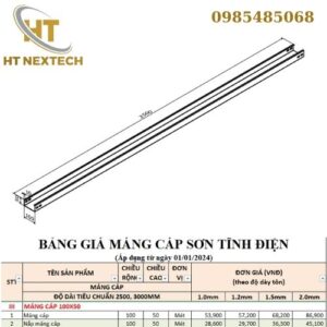 Bản vẽ kỹ thuật máng cáp 100x50