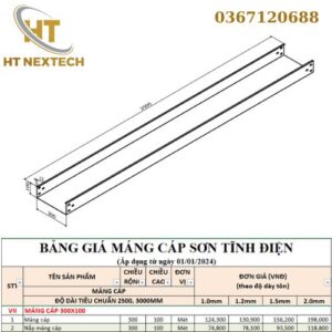 Bản vẽ kỹ thuật máng cáp 300x100