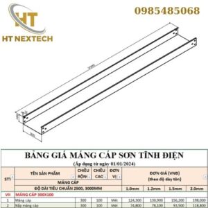 Bản vẽ kỹ thuật máng cáp 300x100