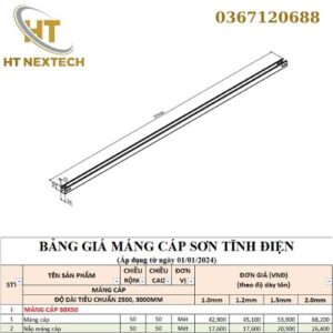 Bản vẽ kỹ thuật máng cáp 50x50