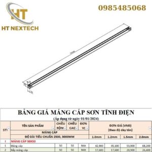Bản vẽ kỹ thuật máng cáp 50x50