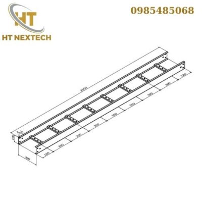 Bản vẽ kỹ thuật thang cáp 300X100