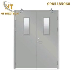 Cửa chống cháy 2 cánh có ô kính