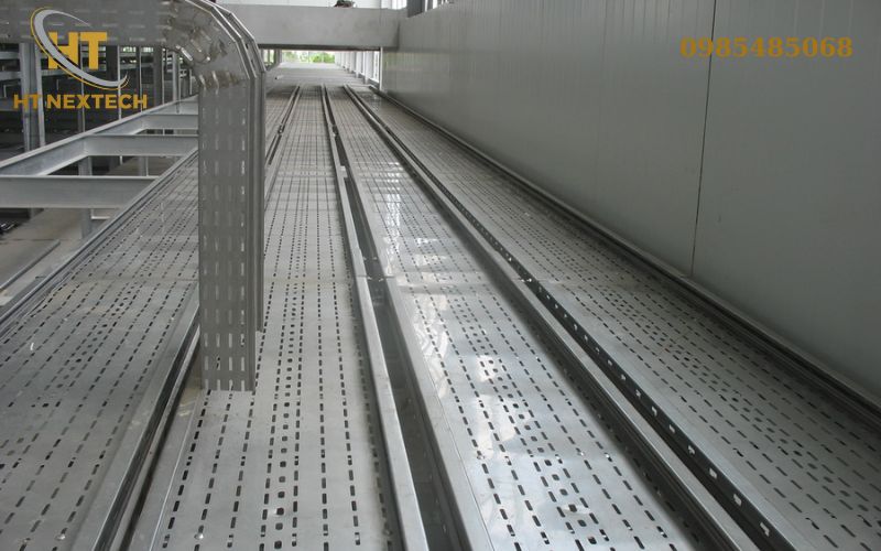 Hệ thống máng cáp thi công hoàn thiện, đảm bảo an toàn điện