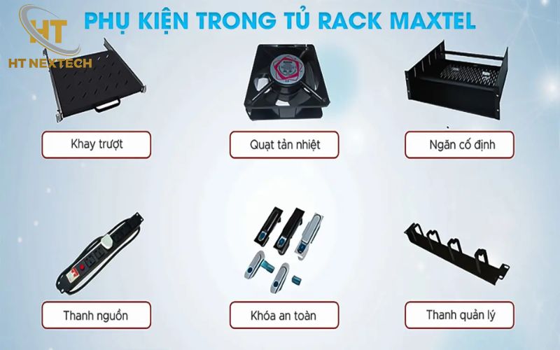Các phụ kiện đi kèm trong tủ rack