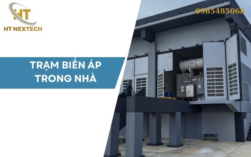 Mô hình trạm biến áp trong nhà với bố trí thiết bị khoa học, an toàn