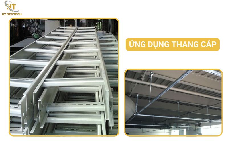 Trong môi trường nhà xưởng, khu kỹ thuật hoặc không gian trần mở, thang cáp là giải pháp hiệu quả và kinh tế