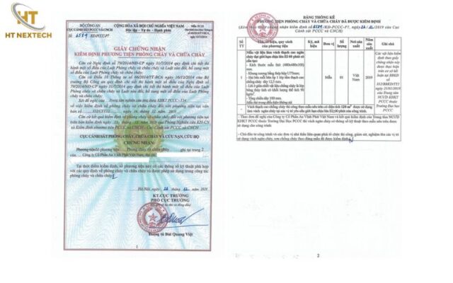 Giấy kiểm định cửa chống cháy