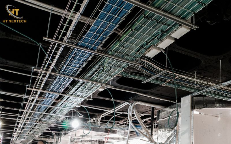 Thi công thang máng cáp trong hệ thông điện trung cư