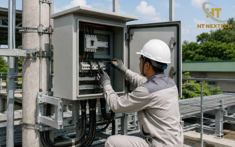 Lắp đặt vỏ tủ điện