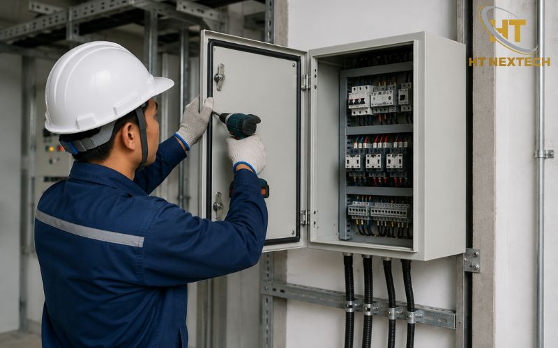 Lắp đặt vỏ tủ điện ở trong nhà