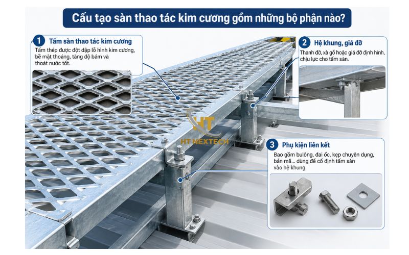 Cấu tạo sàn thao tác kim cương