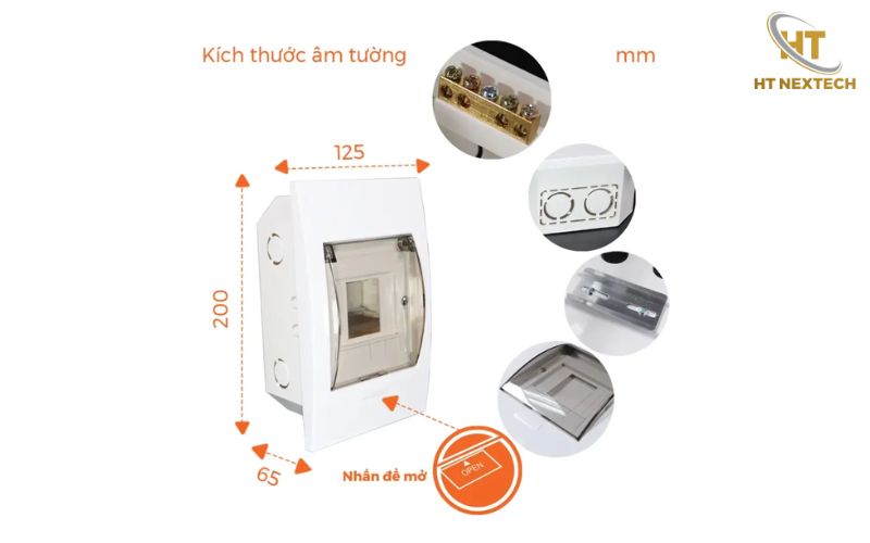 Kích thước tủ điện âm tường gia đình phổ biến