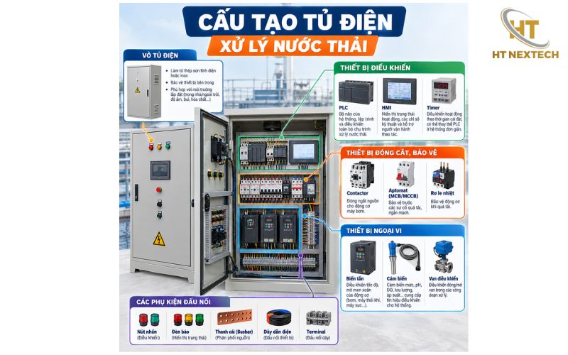 Cấu tạo tủ điện xử lý nước thải